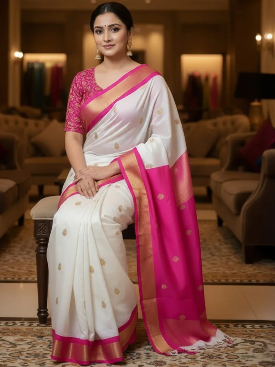 Organza Saree — Blush