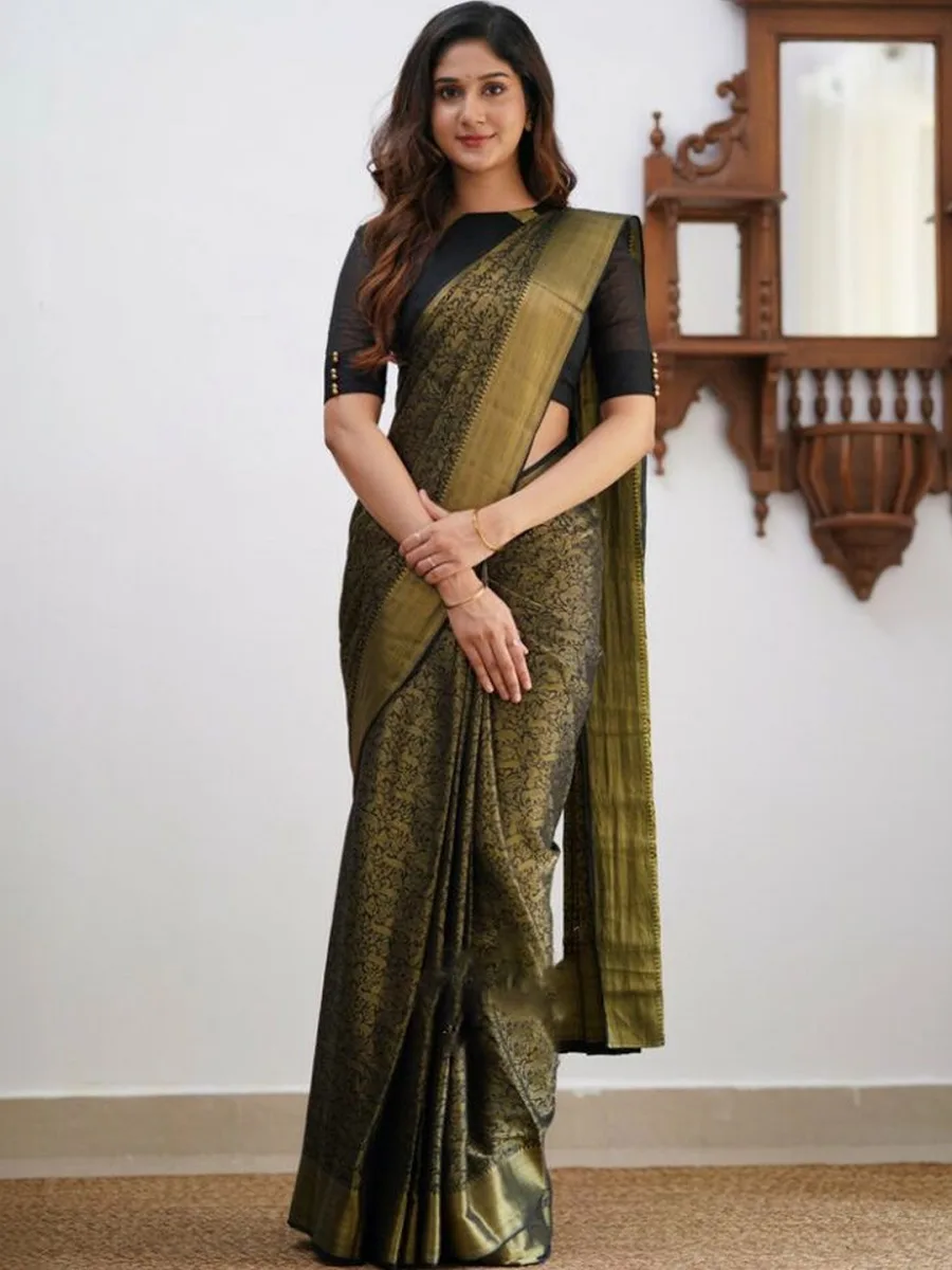Kanjeevaram Designer Saree — Peach