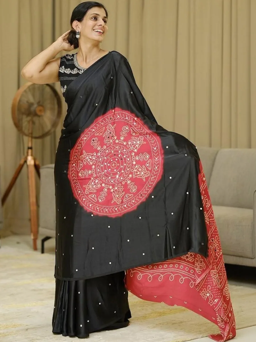 Ethnic Motifs Block Print Saree