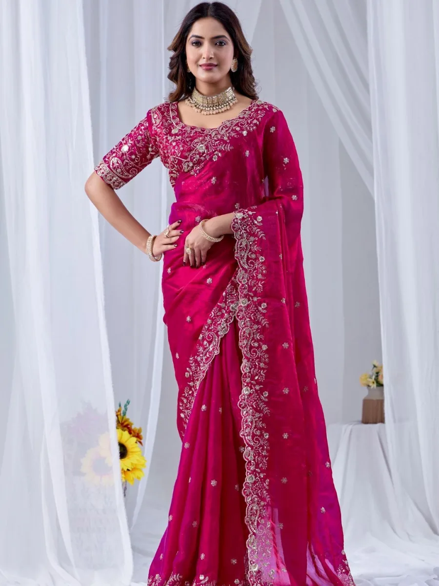 Chiffon Designer Saree — Honey