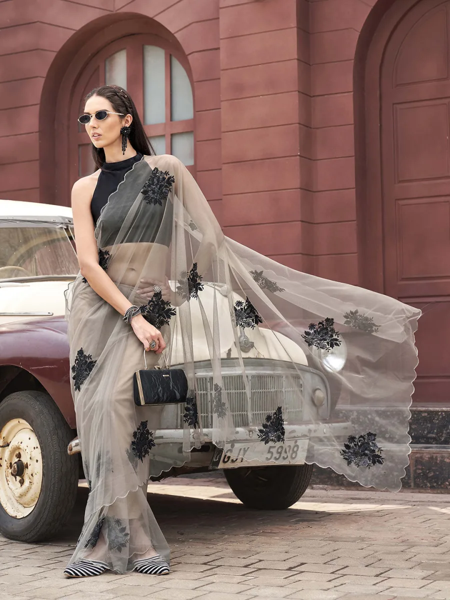 Floral Emboridered  Saree