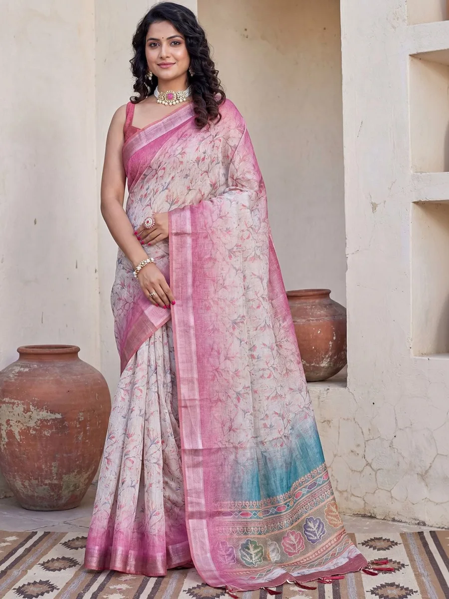 Georgette Saree with Blouse — Mauve