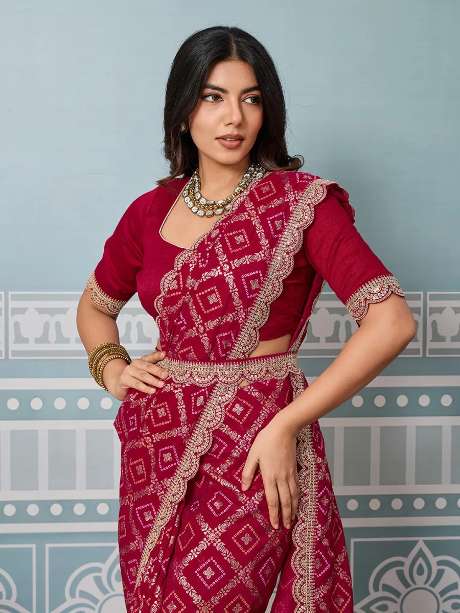 Bandhani Silk Blend Saree