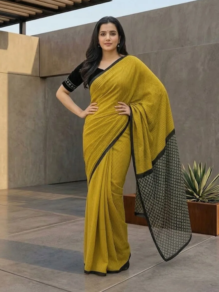 Striped Pure Cotton Saree