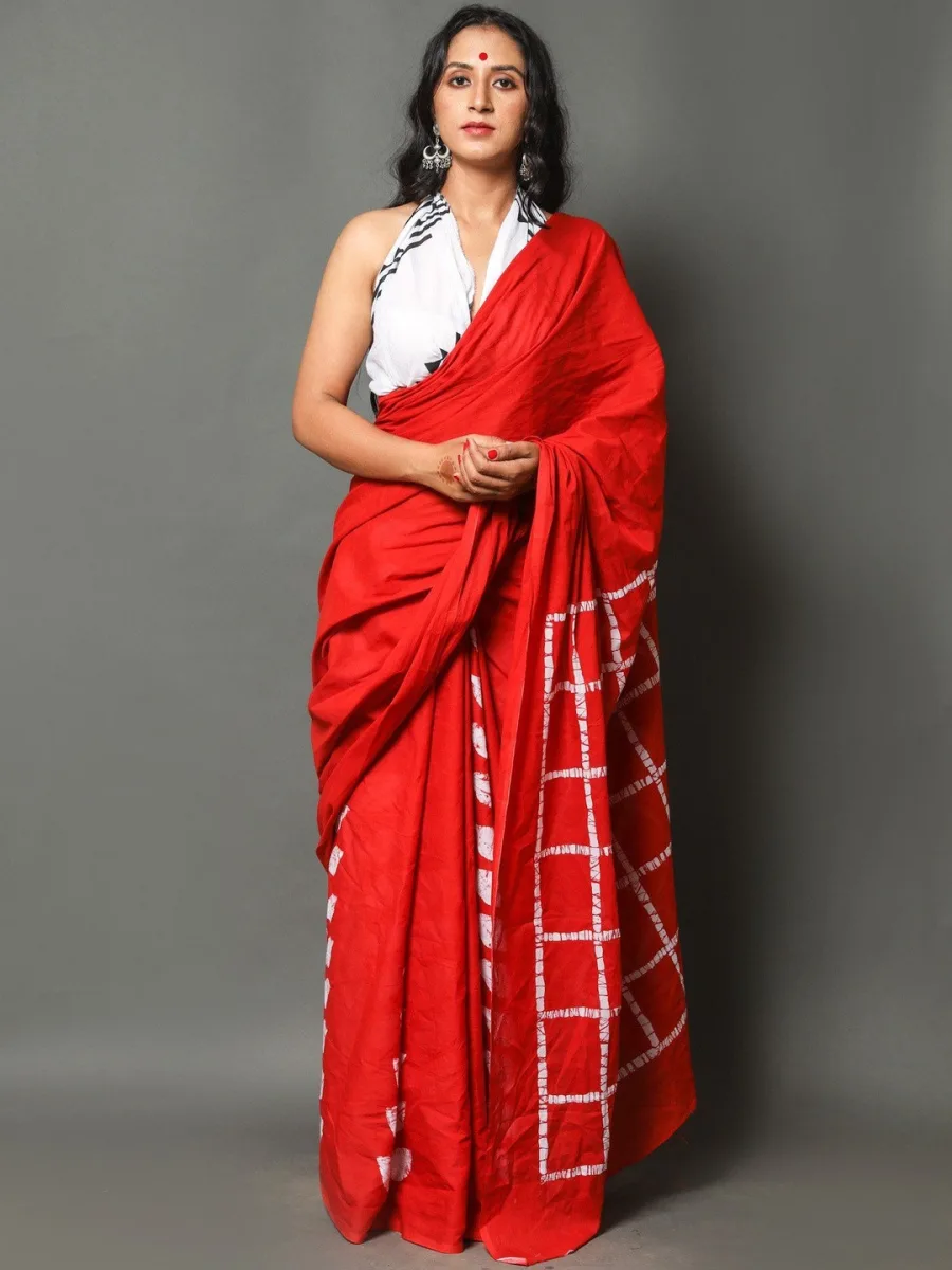 Pure Cotton Block Print Saree