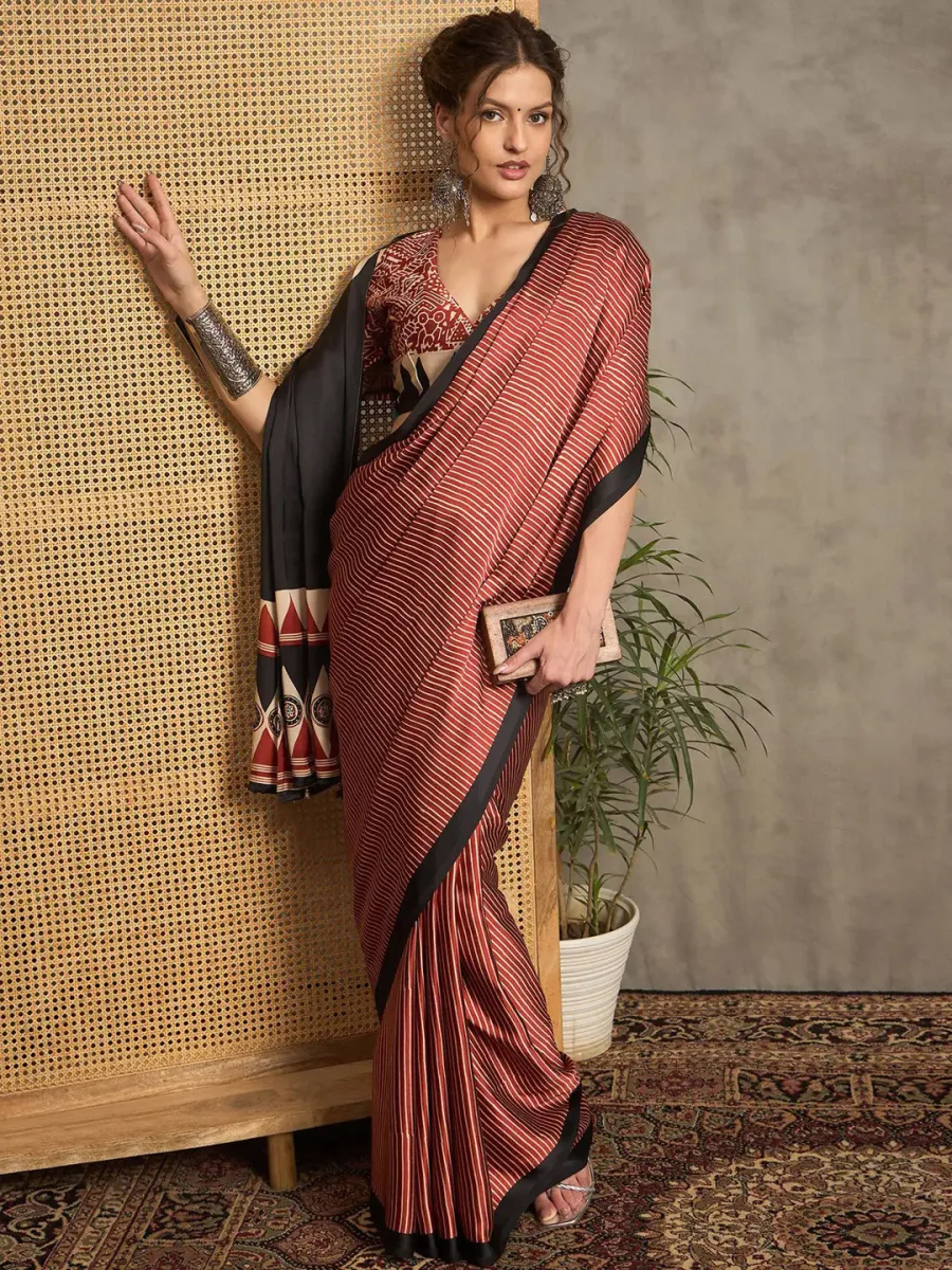 Ethnic Motifs Pure Crepe Saree