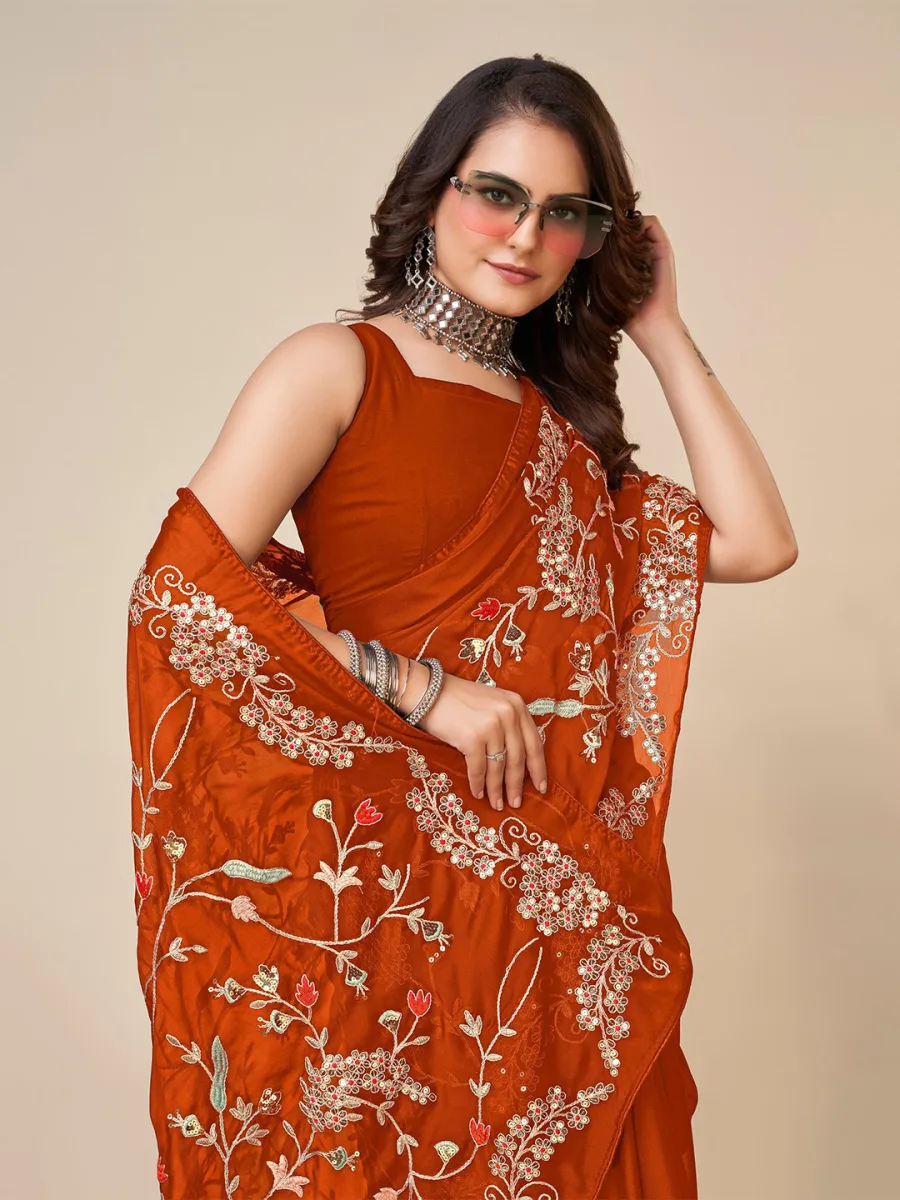 Embellished Embroidered Saree