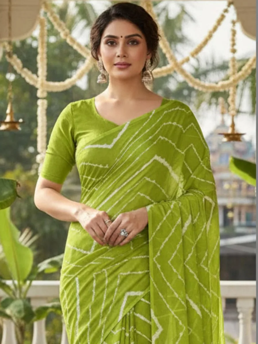 Leheriya Poly Georgette Saree