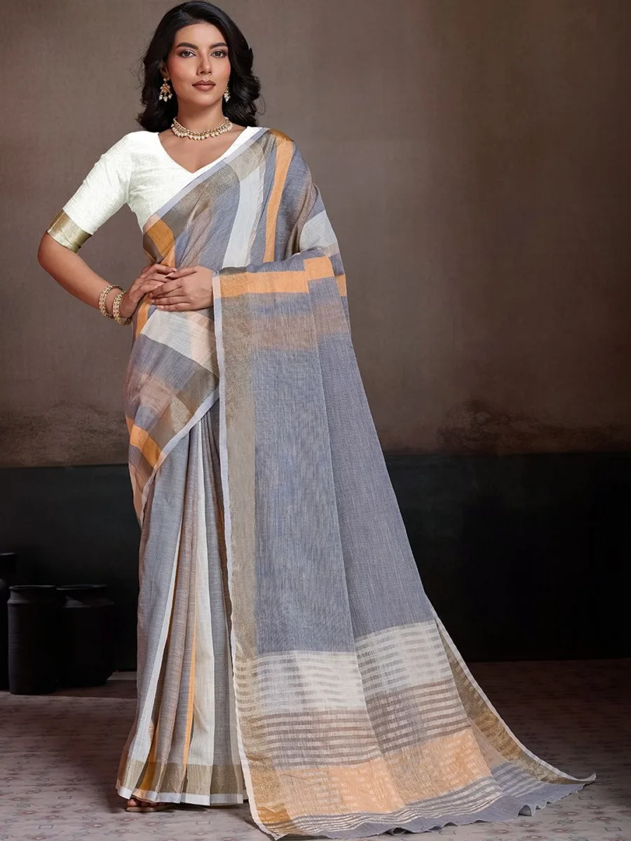 Organza Designer Saree — Caramel