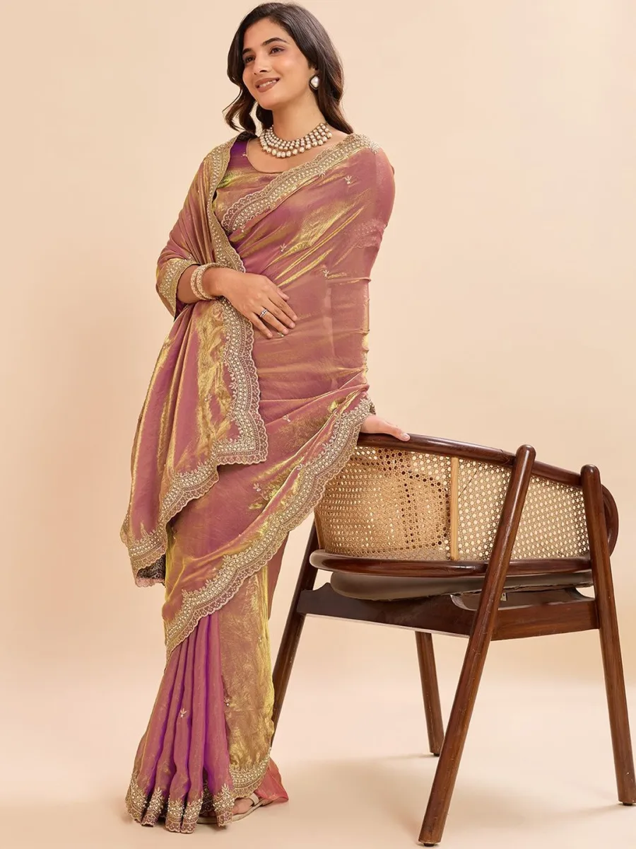 Embellished Pure Chiffon Saree