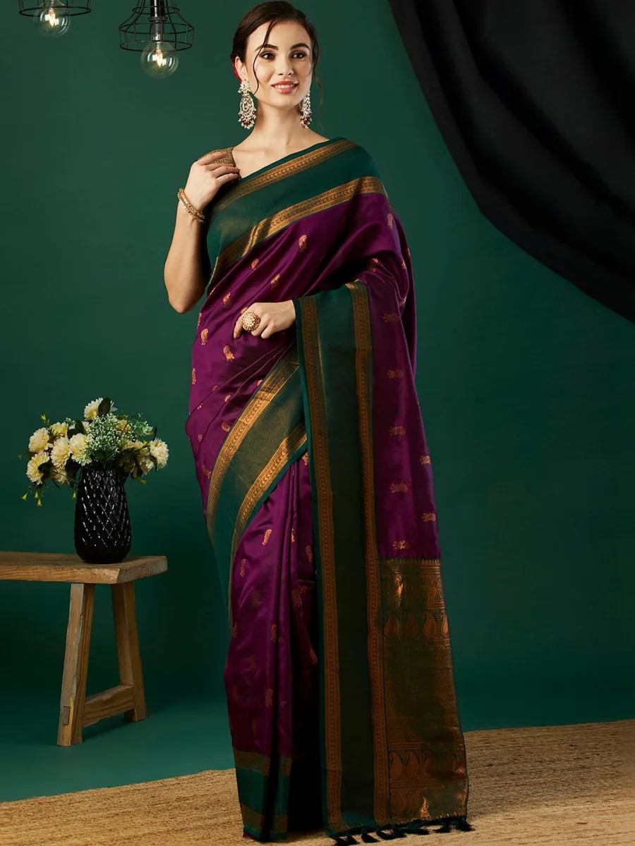 Paisley Banarasi Silk Blend Saree