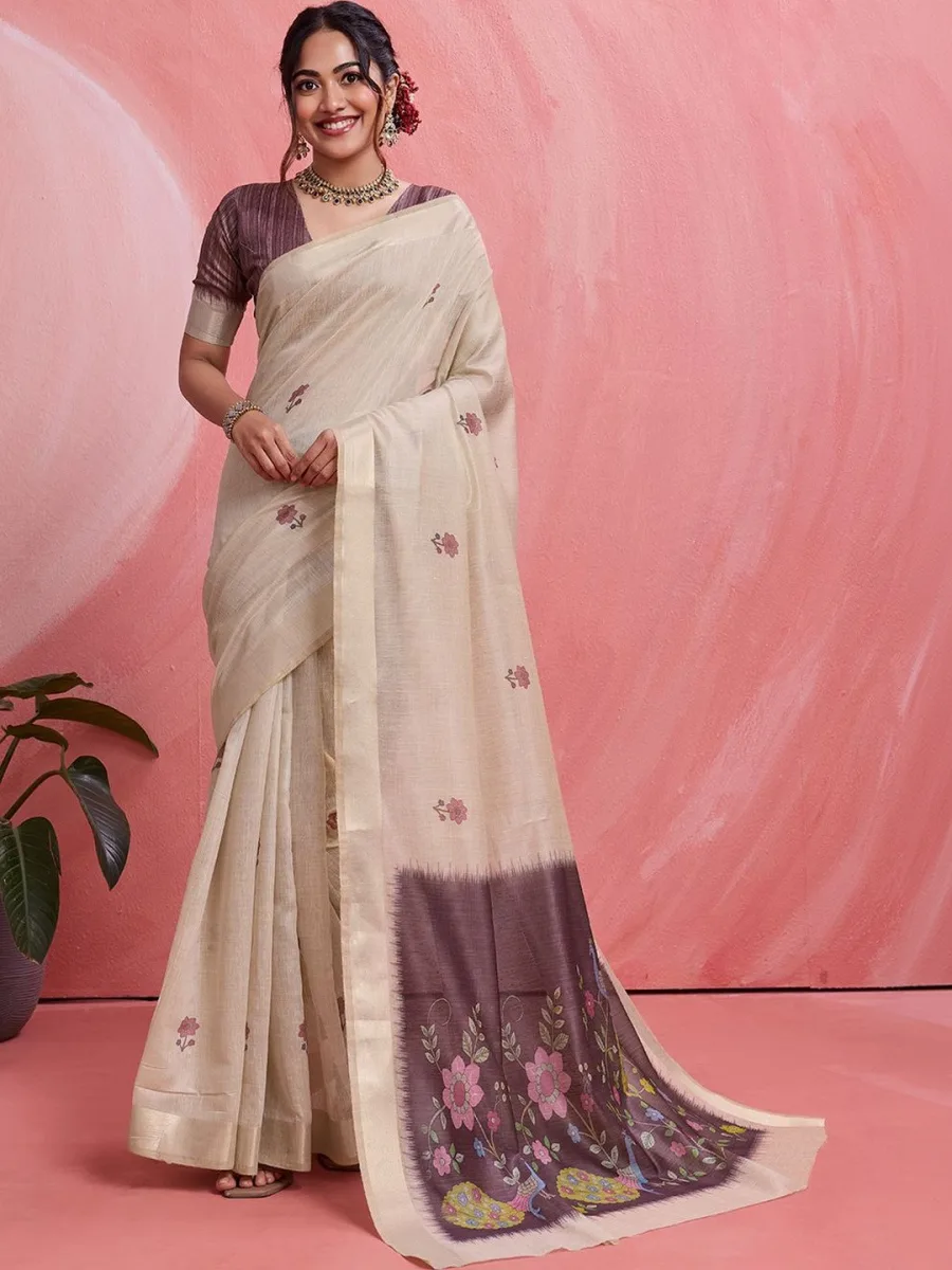 Kanjeevaram Saree — Coral
