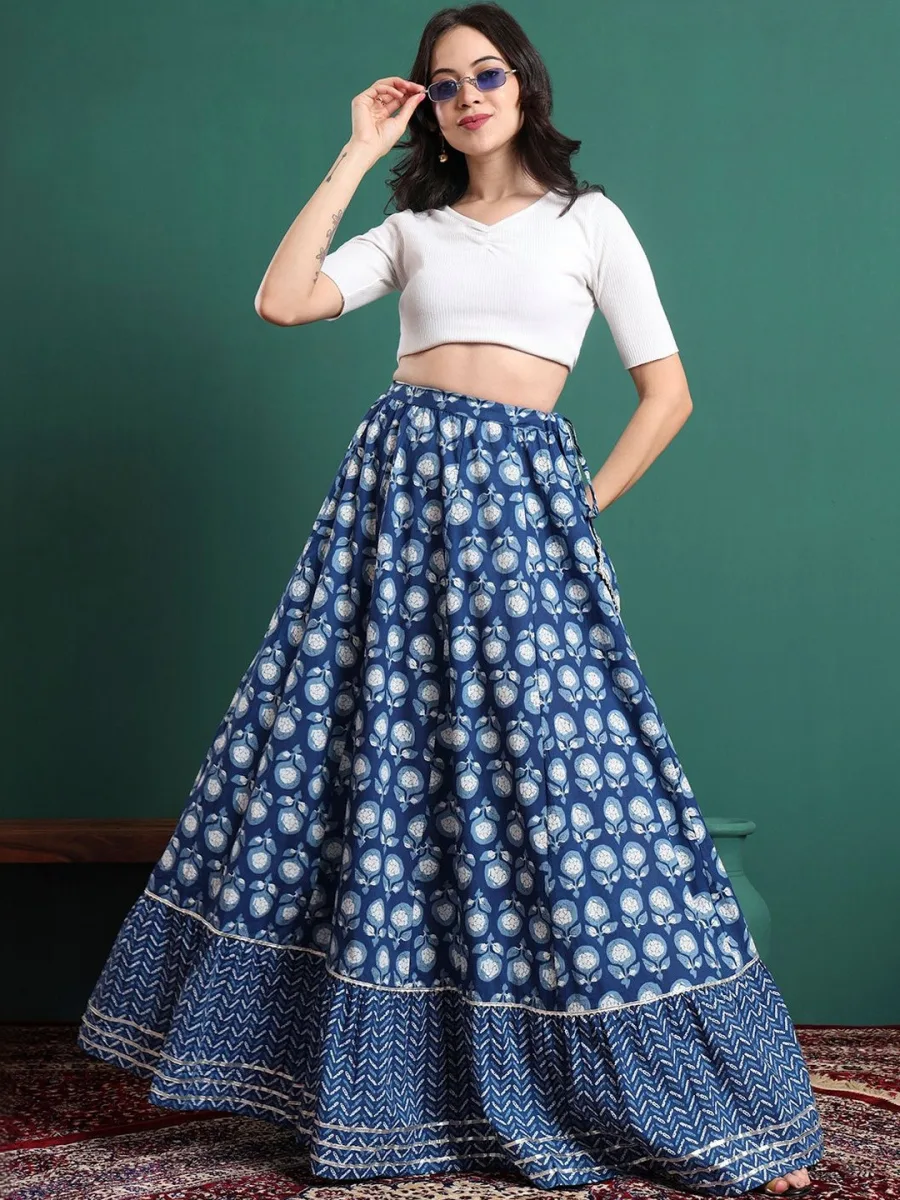 Printed Flared Maxi Skirts
