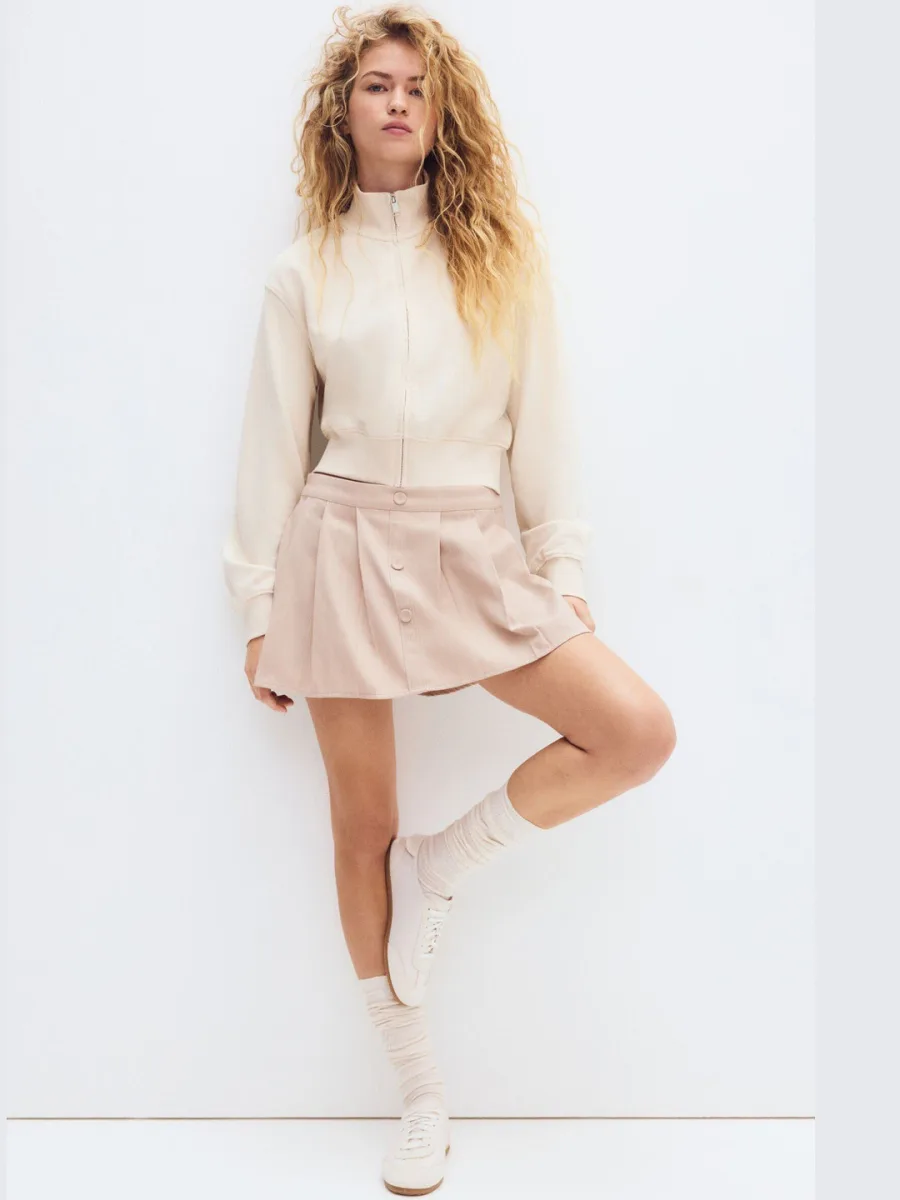 Pleated Twill Skort