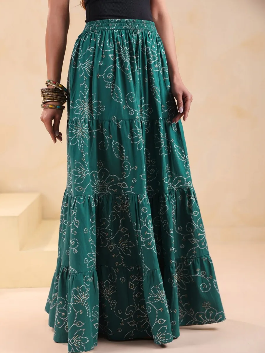 Printed Flared Maxi Skirts