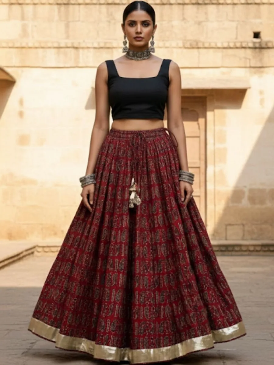 Women Flared Cotton Skirt