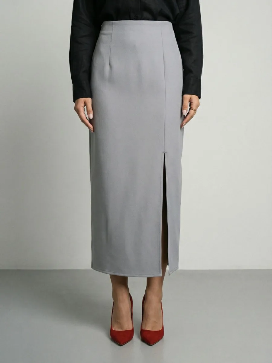 Women Midi Straight Skirt