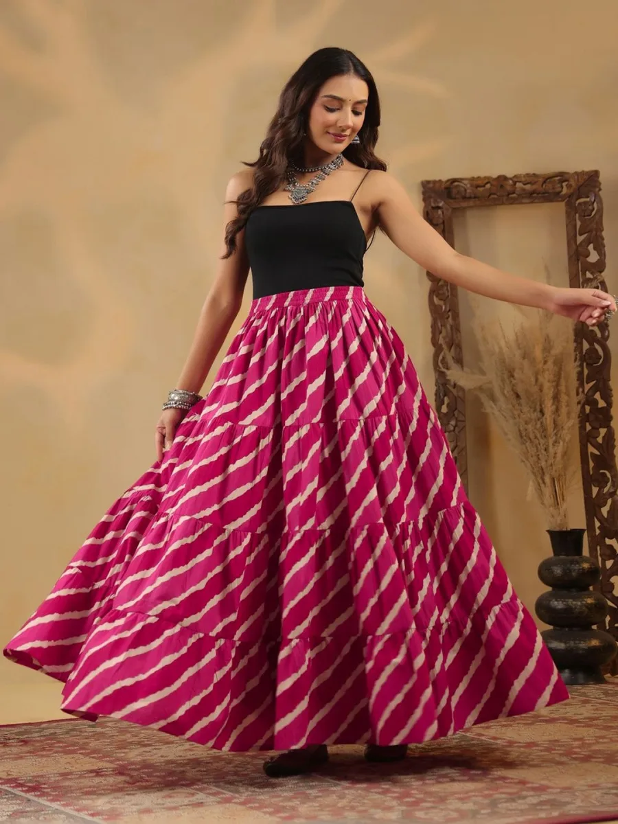 Printed Maxi Flared Skirts