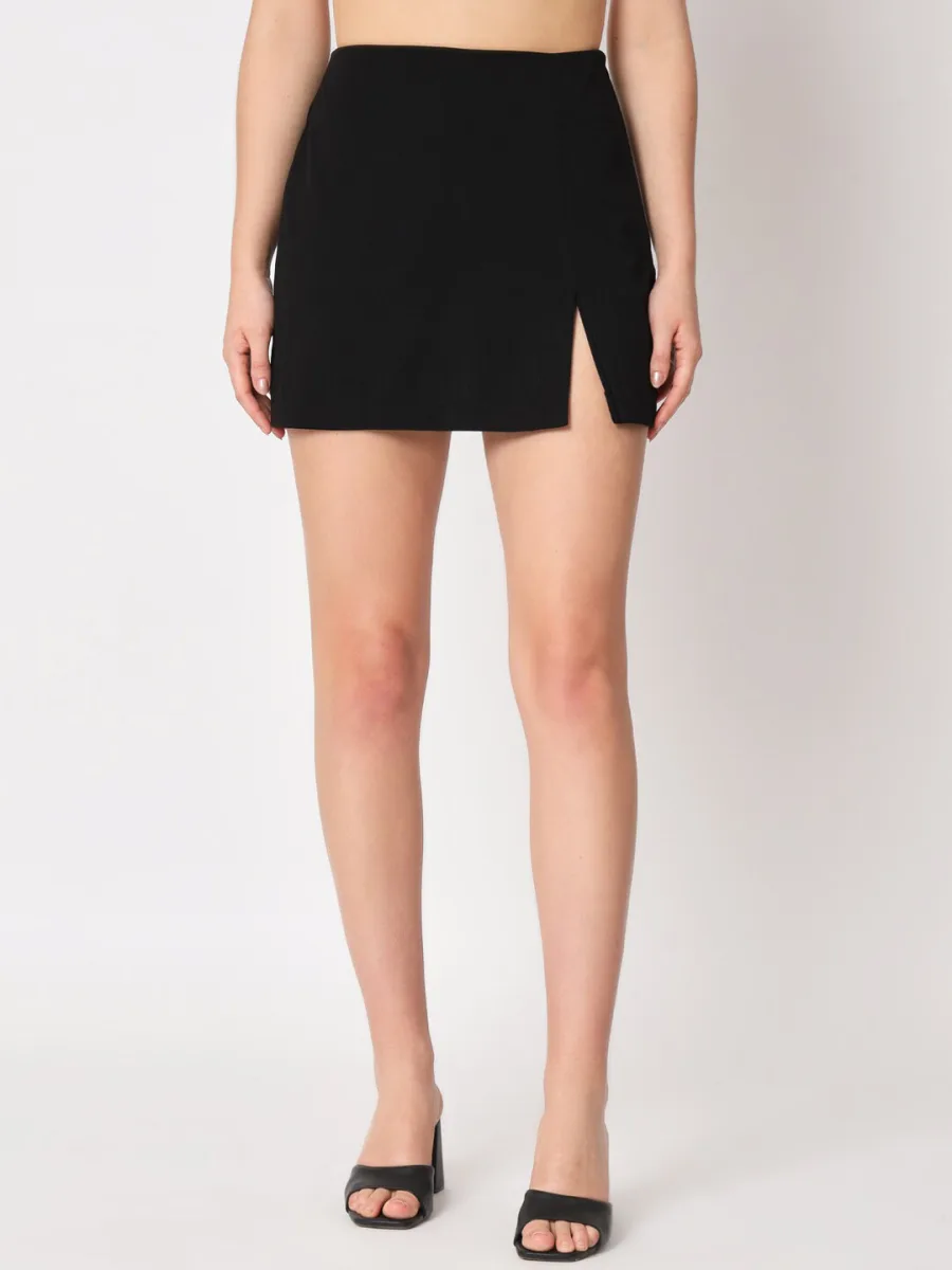 Side Slit Scuba Mini Skorts