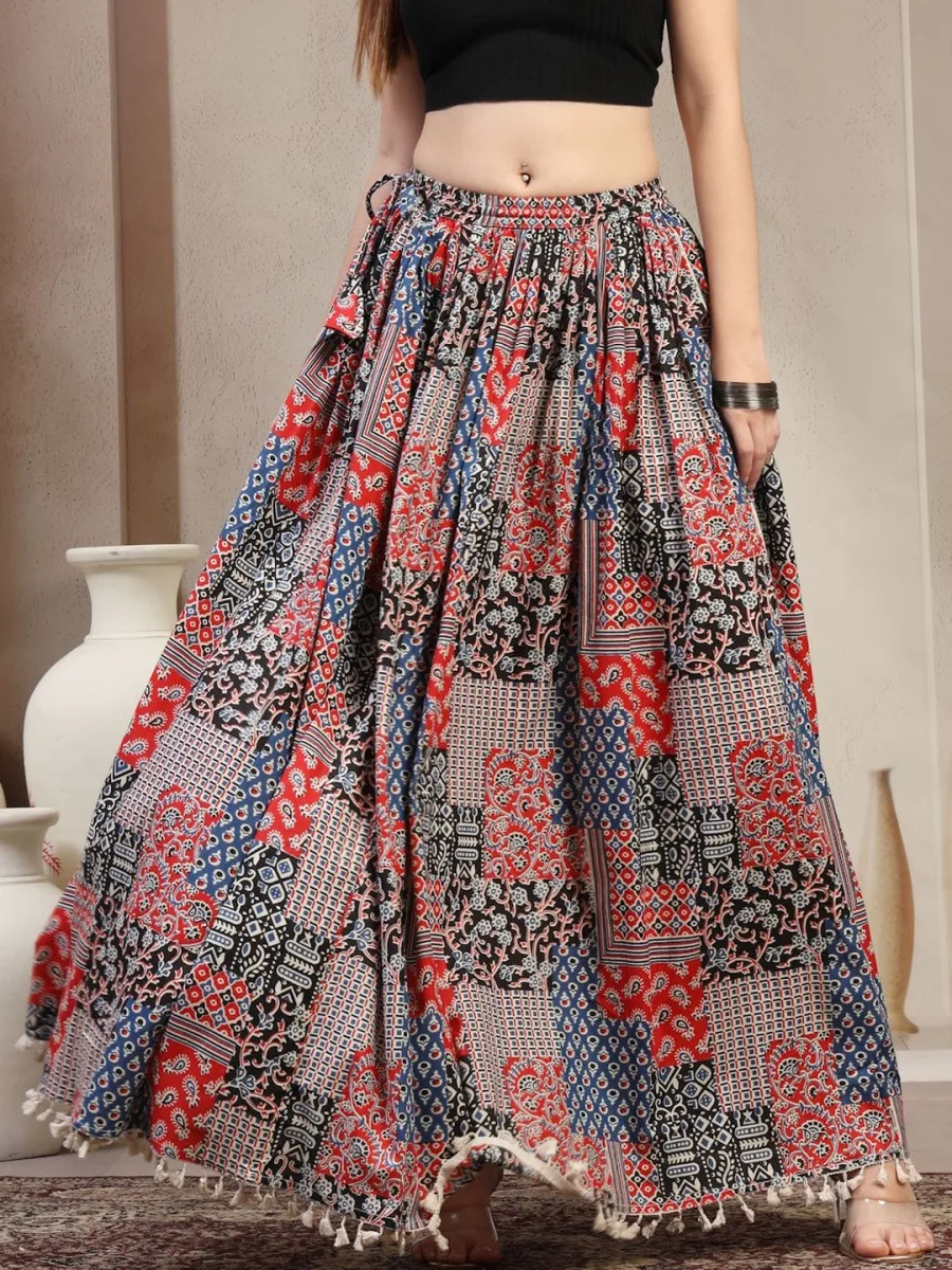 Pure Cotton Flared Maxi Skirts