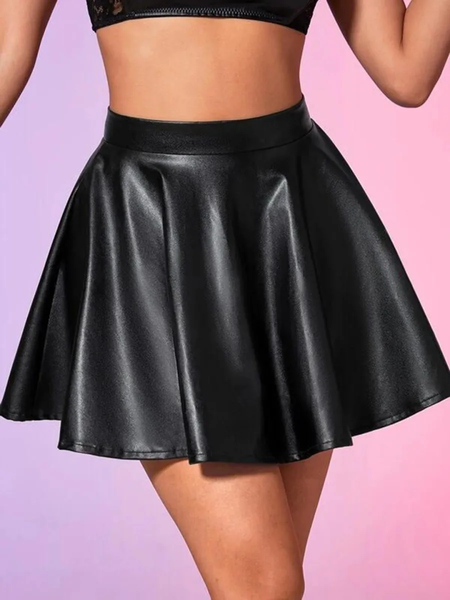 Mini Solid Flared Skirt