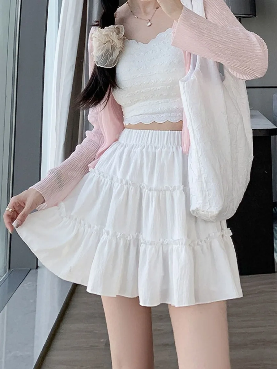 Layered Mini Flared Skirt