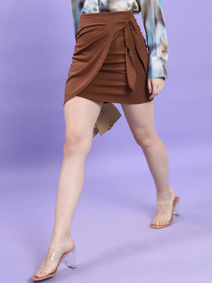 Wrap Tie-Up Mini Skirt