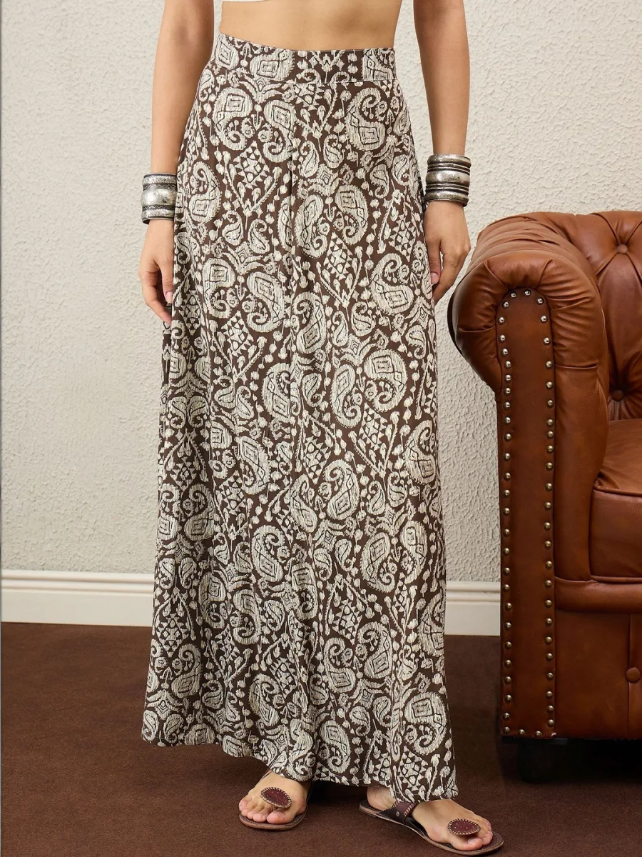 Paisley Printed Maxi Skirt