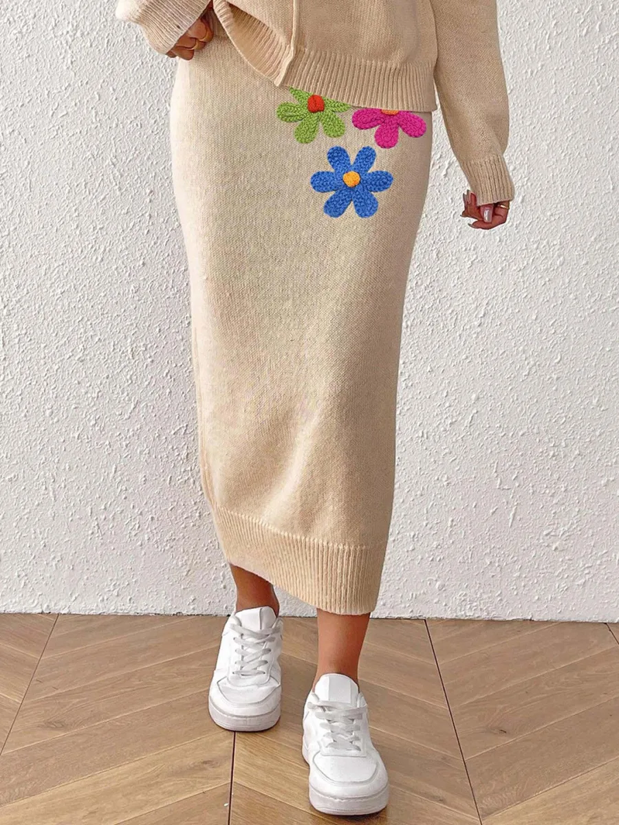 Embroidered Midi Skirts