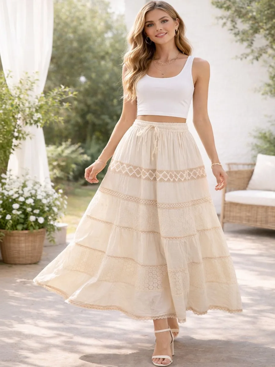 Women Maxi Flared Skirt