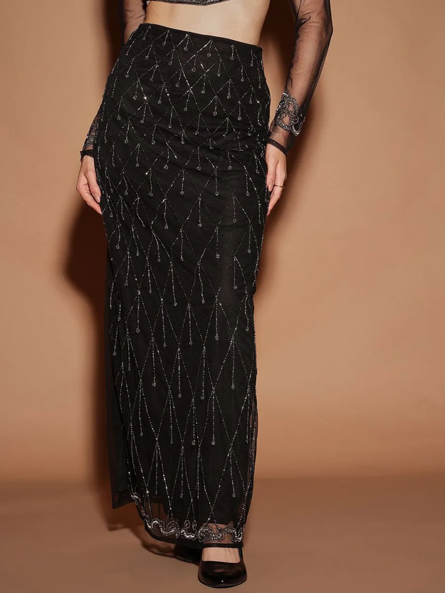 Straight High Rise Maxi Skirt