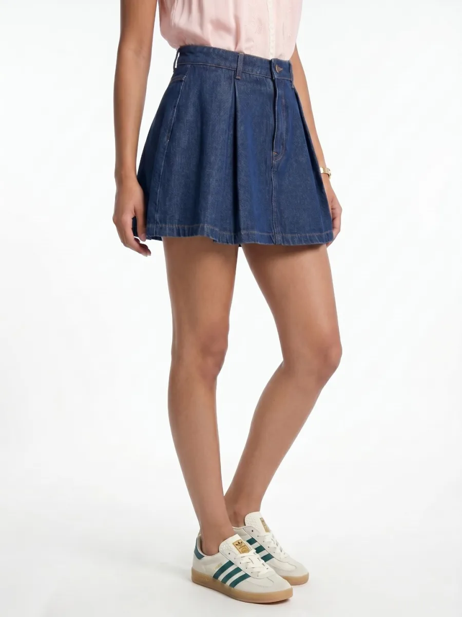 Women Cotton Mini Skorts Skirt