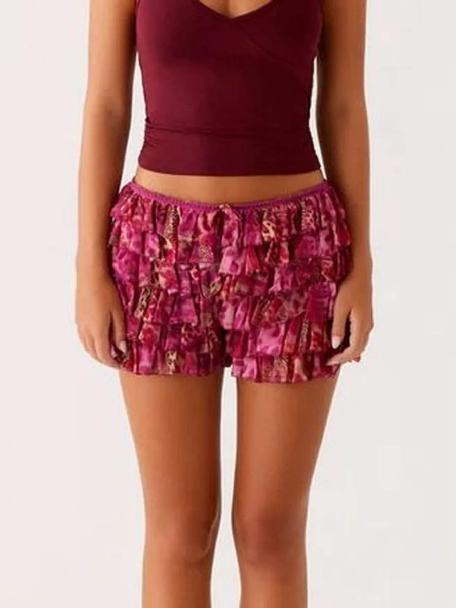 Printed Mini Tiered Skirt