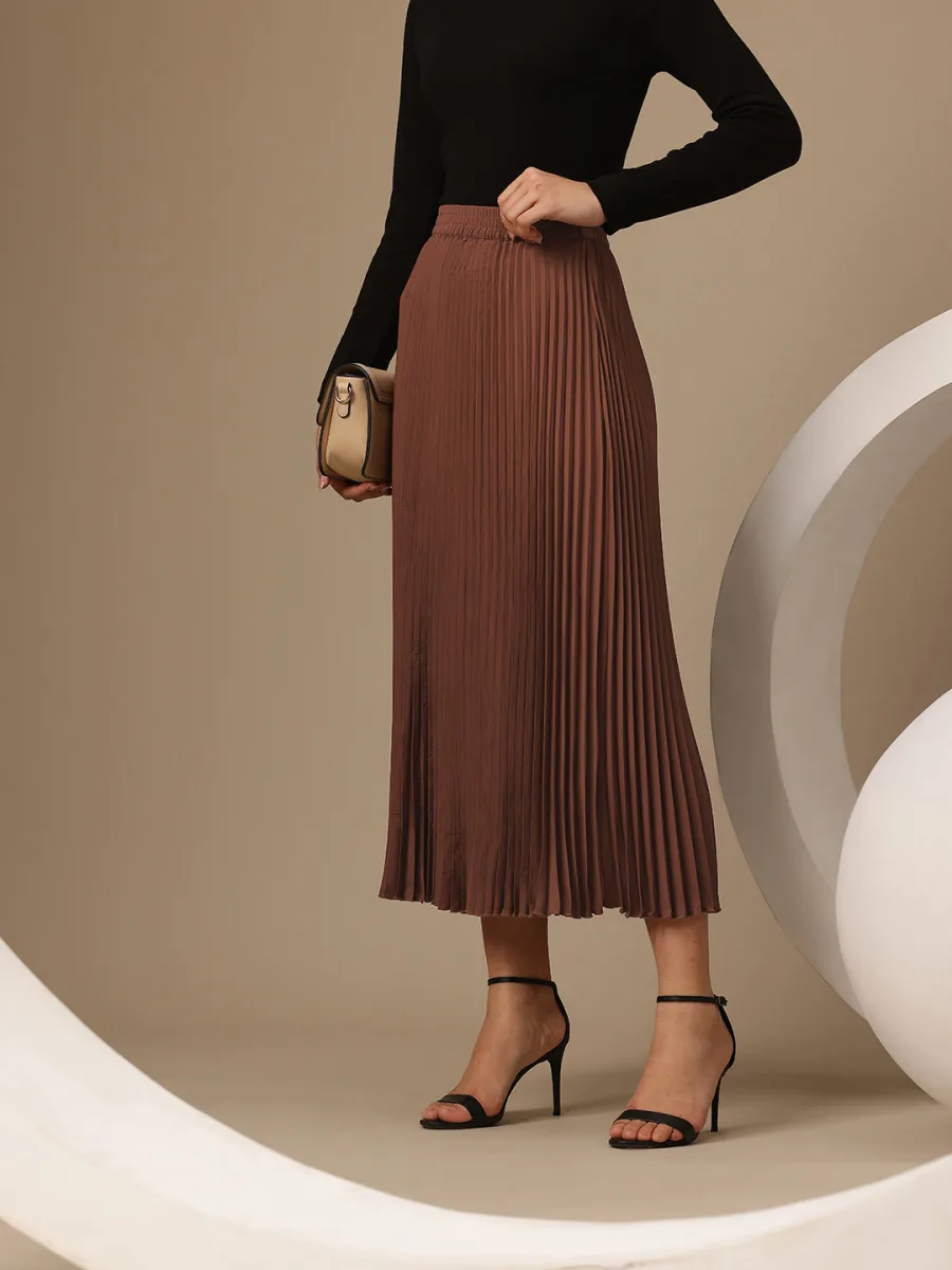 Women Accordion Pleated Skirt