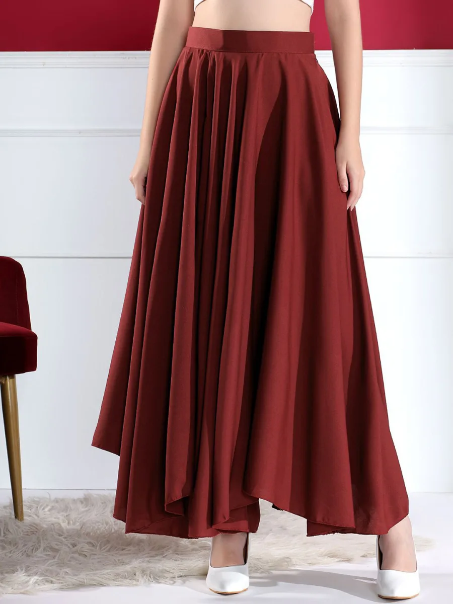 Women Casual Flared Maxi Skirt