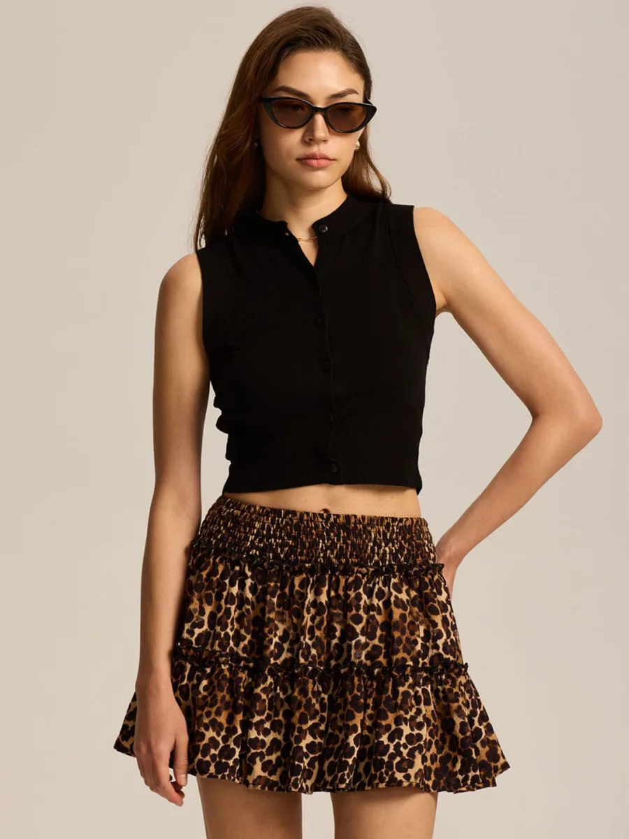 Printed Layered Mini Skirt