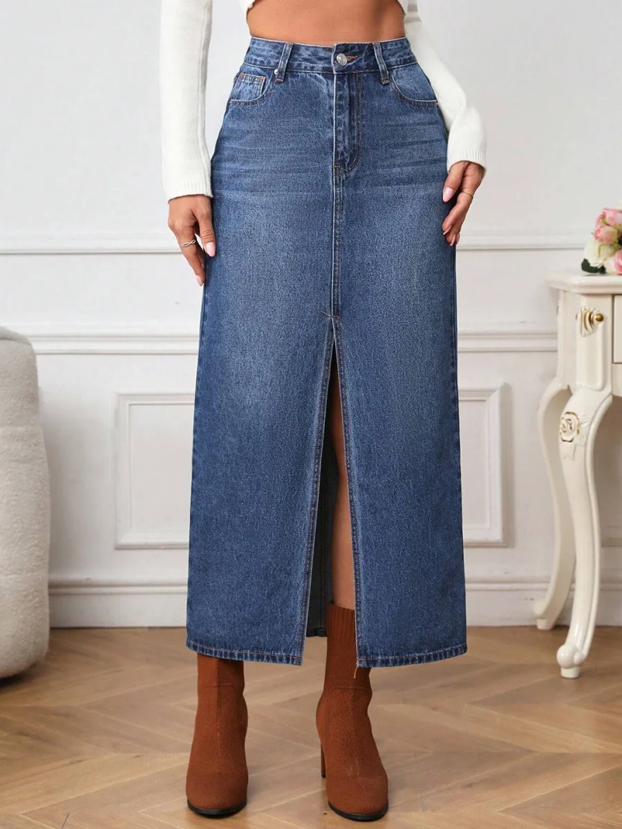 Front Slit Maxi Skirt