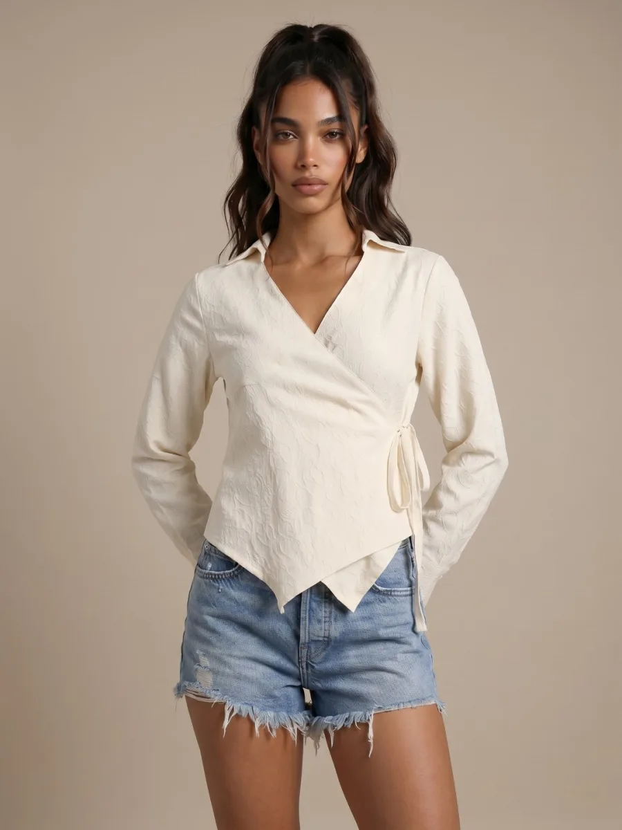 Self Design Floral Wrap Top