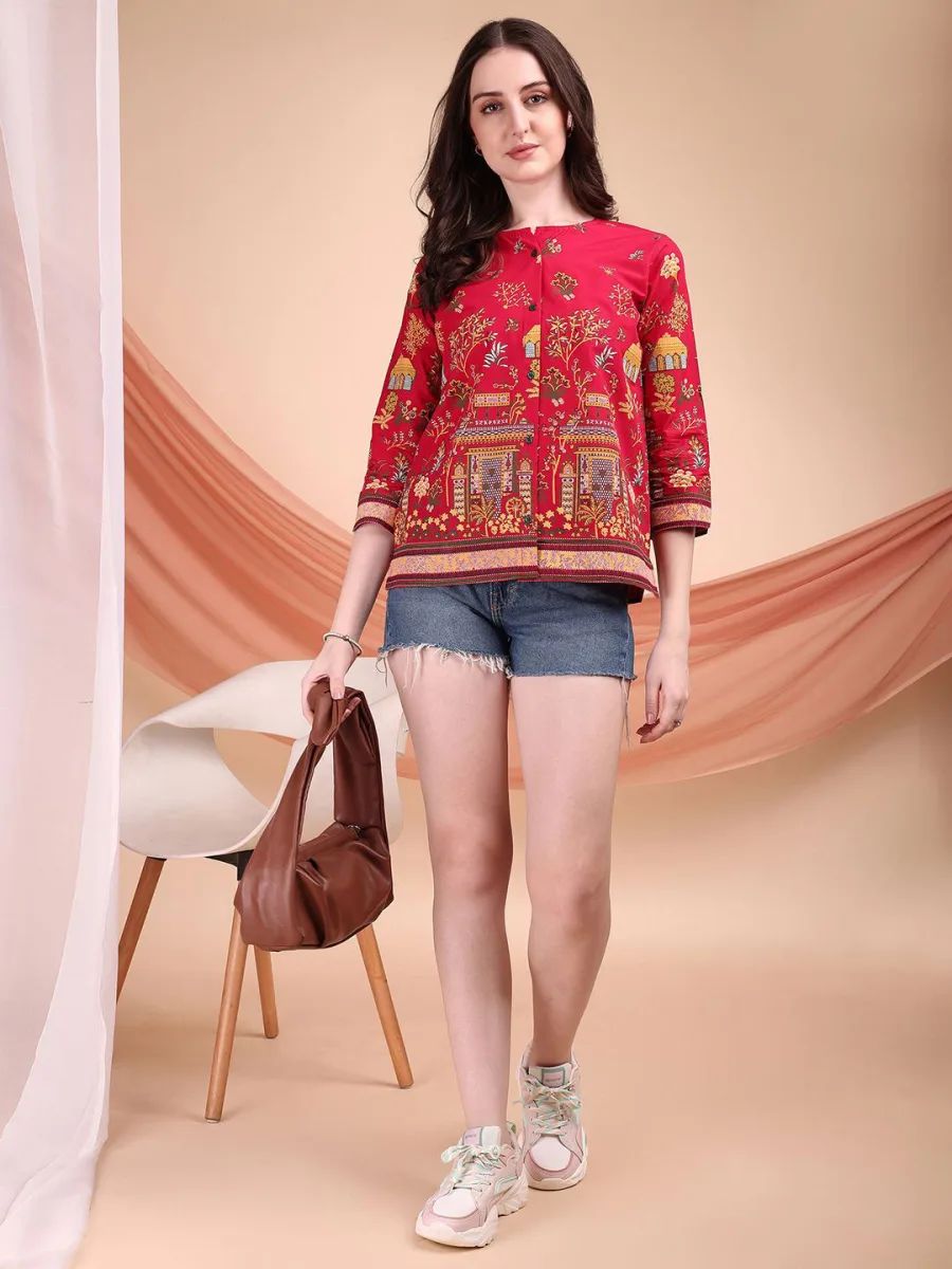 Women Cotton Round Neck Top