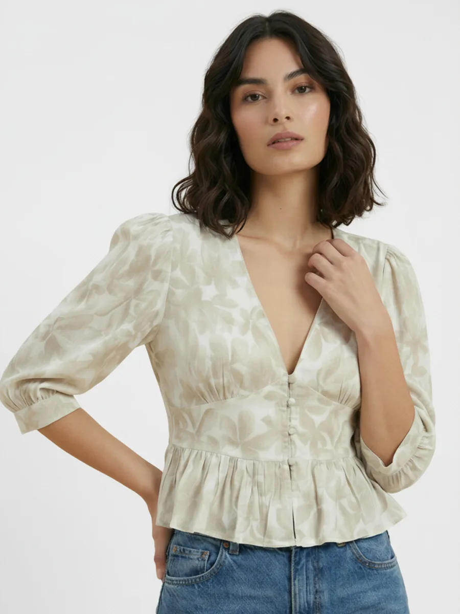 Floral Printed Peplum Top