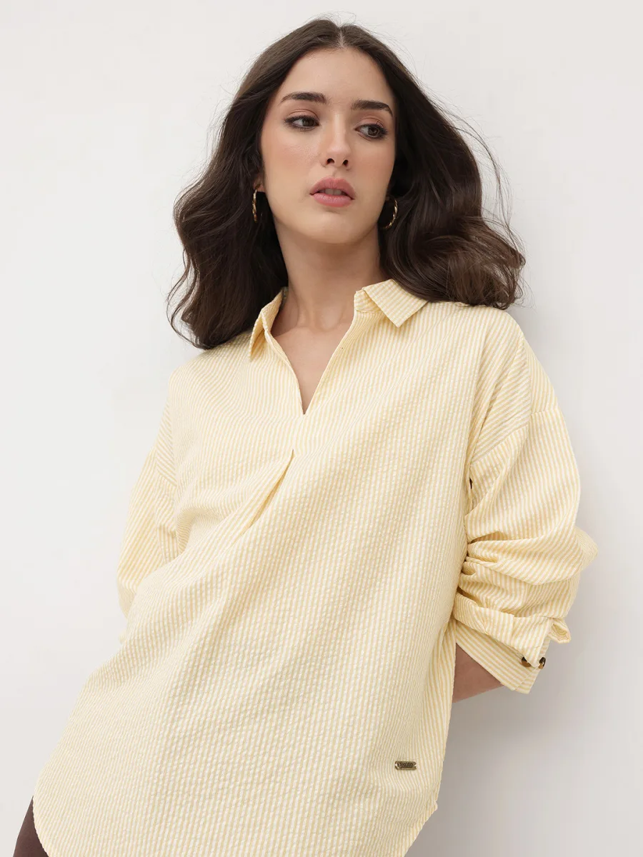 Striped Shirt Style Top