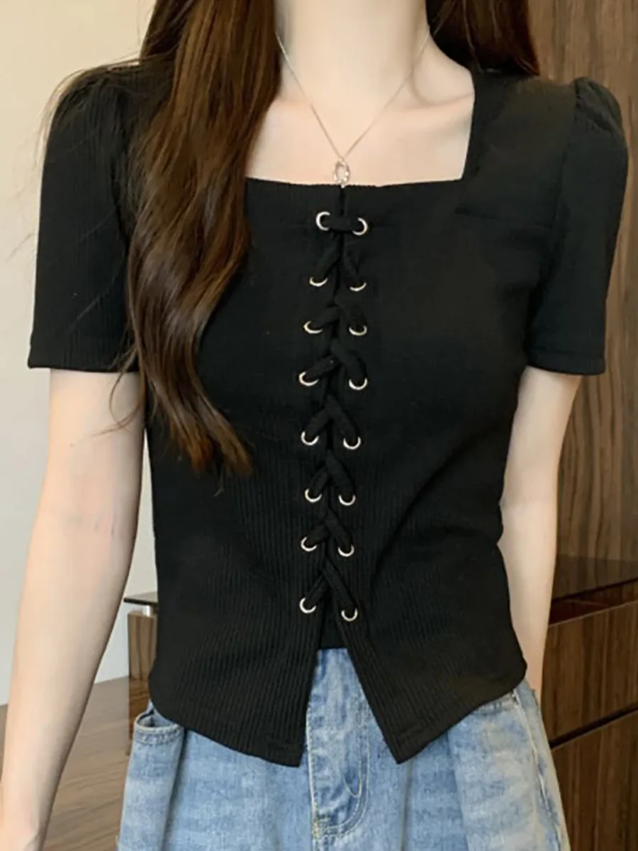 Women Square Neck A-Line Top