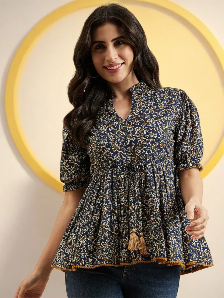 Floral Print Peplum Top