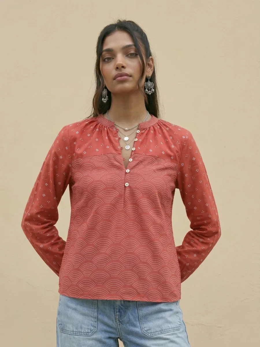 Ethnic High Neck Top