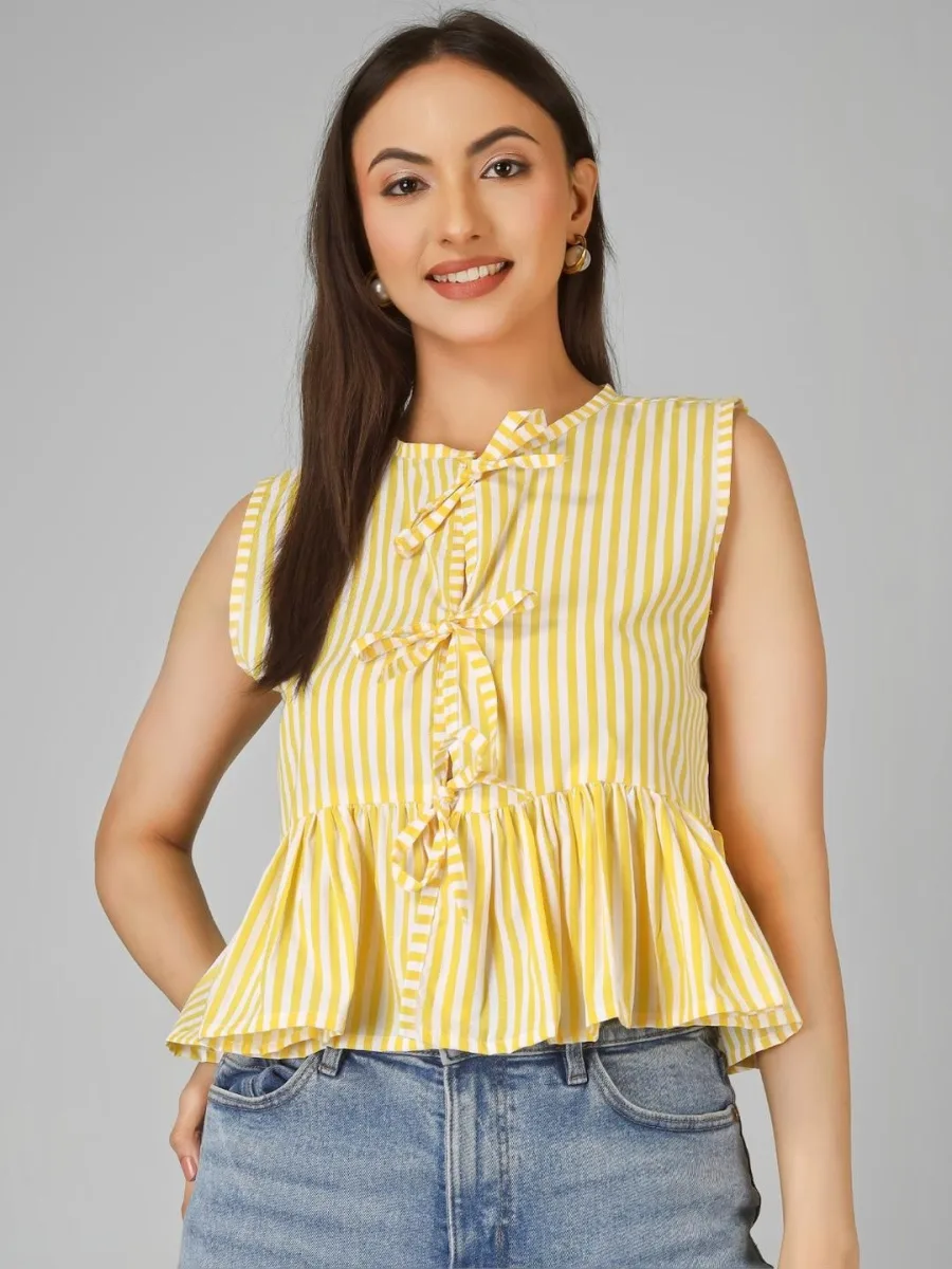 Cotton Striped Women Crop Top