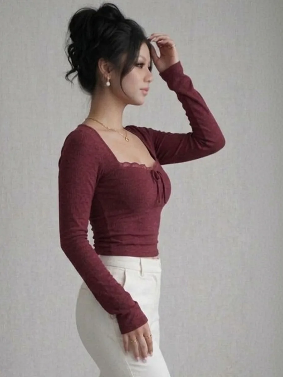 Lace Neck Top
