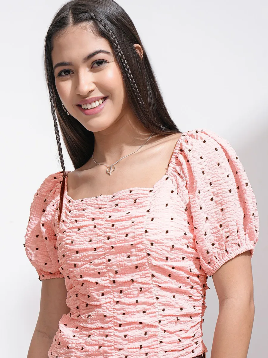 Women Puff Sleeve Crop Top