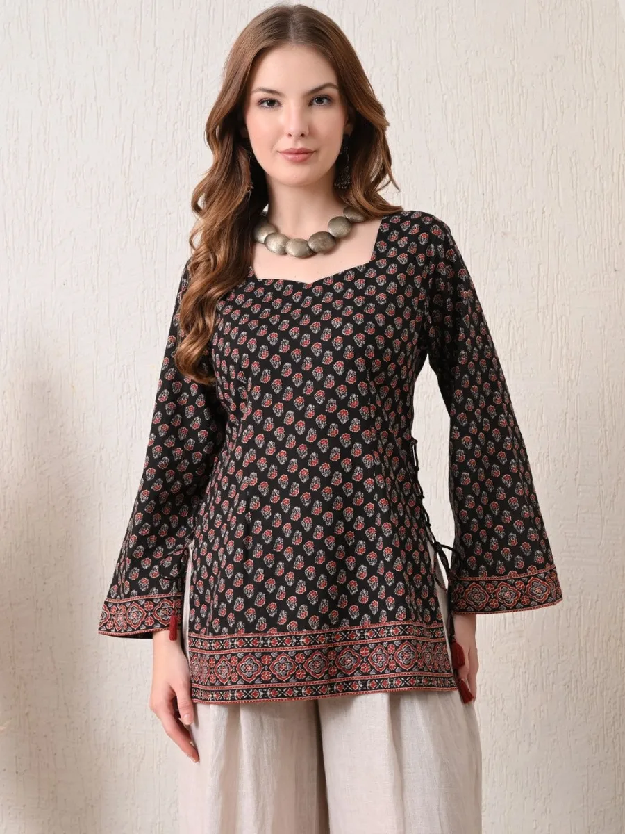 Print Bell Sleeve Top