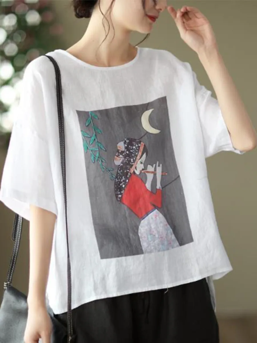 Print Extended Sleeves Top