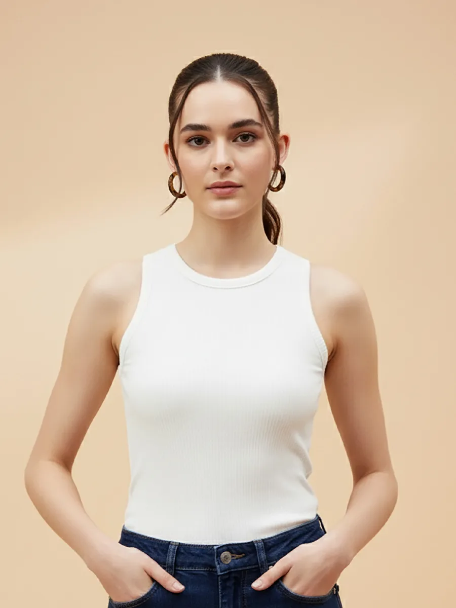 Striped Round neck Tank Top